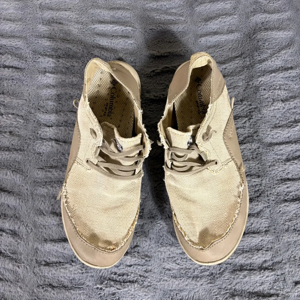 Columbia PFG Bahama Vent Loco II Mens 11 Tan Canvas Boat Shoes BM2724-265